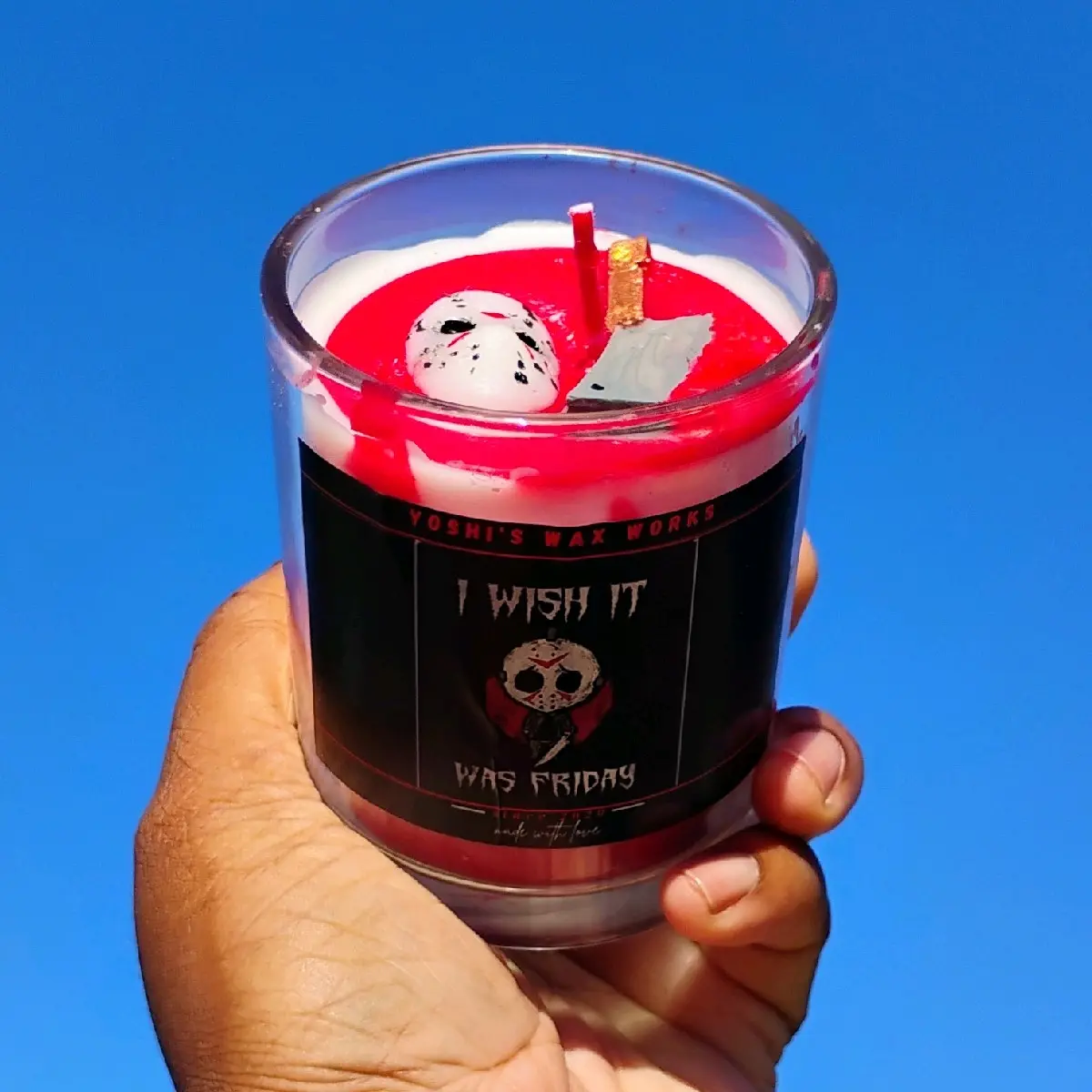 Friday the 13th Inspired Candle for Halloween Decor and Horror Movie Decor