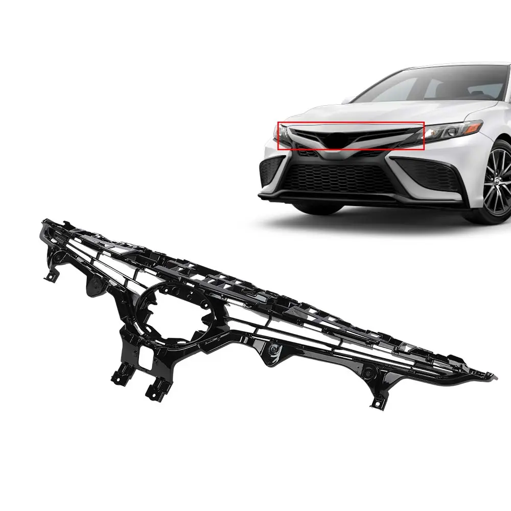 Fit For 2018 2019 2020 Toyota Camry SE XSE Front Bumper Upper Grille Grill Black