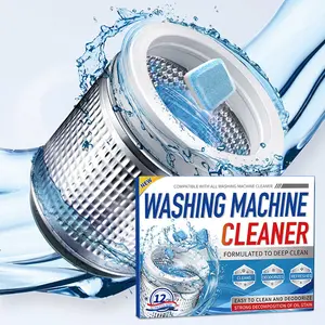 12pcs, Washing Machine Cleaner Descaler,  🧺 Heavy Duty Cleaner Deep Cleaning Tablets For HE Front Loader Top Load Washer, Septic Safe Eco-Friendly Deodorizer, Clean Inside Drum And Laundry Tub Seal, Cleaner Treatment Agent, Cleaning Supply