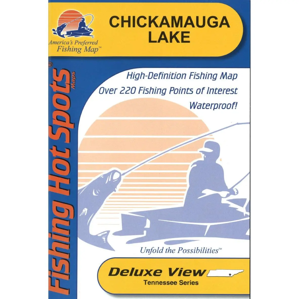 Chickamauga Lake Fishing Map - High-Definition Map with Over 220 Fishing Points of Interest, Waterproof, Deluxe View Series