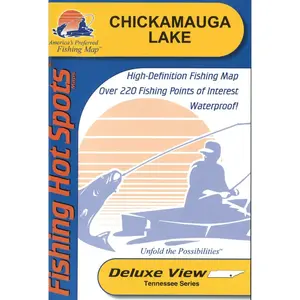 Chickamauga Lake Fishing Map - High-Definition Map with Over 220 Fishing Points of Interest, Waterproof, Deluxe View Series