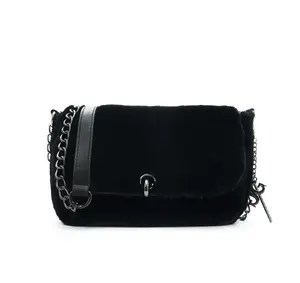 Gilda Noir Faux Fur Crossbody Bag