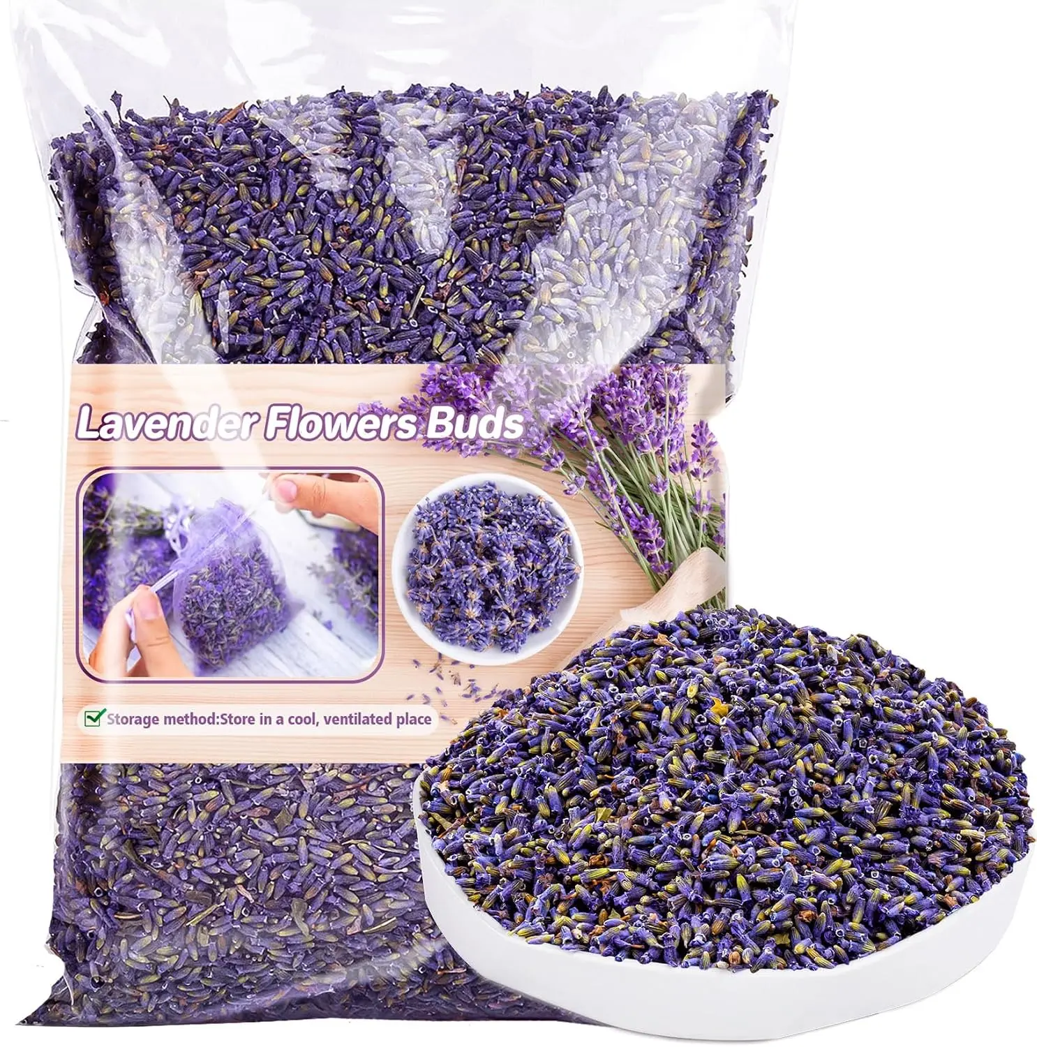 3oz Dried Lavender Flowers - Make Sachets for Drawers and Closets | Lavender Buds for DIY Crafts, Bath Salts, Candles, Soap Making| Car Potpourri, Meditation| Wedding, Birthday, Bridal Shower
