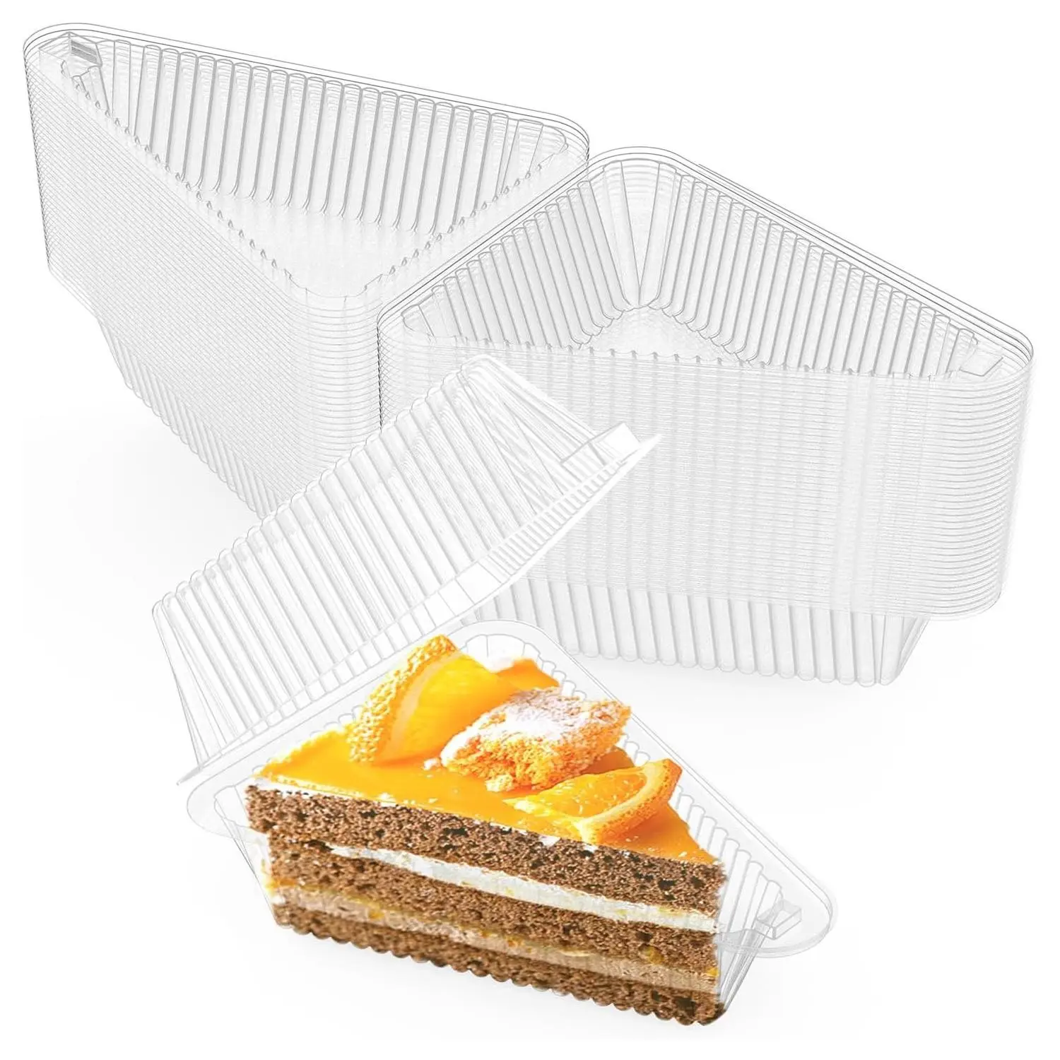 Disposable Pastry Boxes Triangular Cake and Sandwich Containers 10PCS Clear Visible Design for Freshness Display Individual Portioned Storage Lids Included Minimalist Aesthetic for Picnic and Bakery