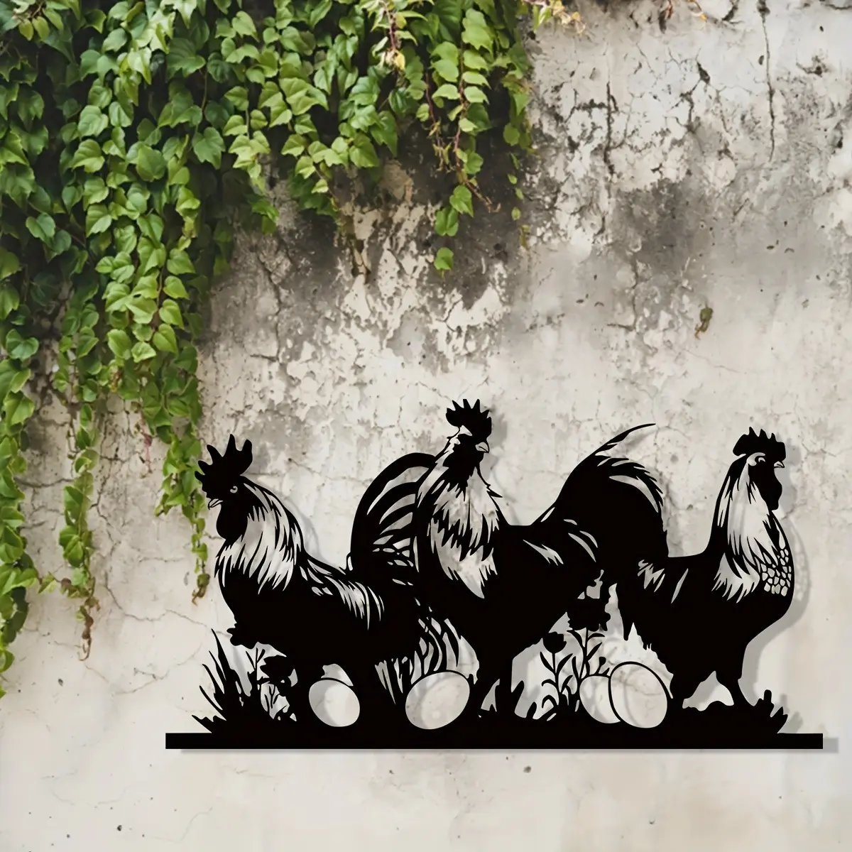 Metal Chicken Coop Wall Art Decor Sign, Artwork, Modern Minimalist Design, Bedroom Decoration Gift, Indoor Outdoor Home Garden Farm Decor, Wedding Housewarming Present, Decorative