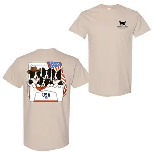 American Boy - Border Collie T-shirt, 2-sided Graphic Tees, Cute Dog Shirt for Men and Women, Menswear Streetwear, Casual Summer Top