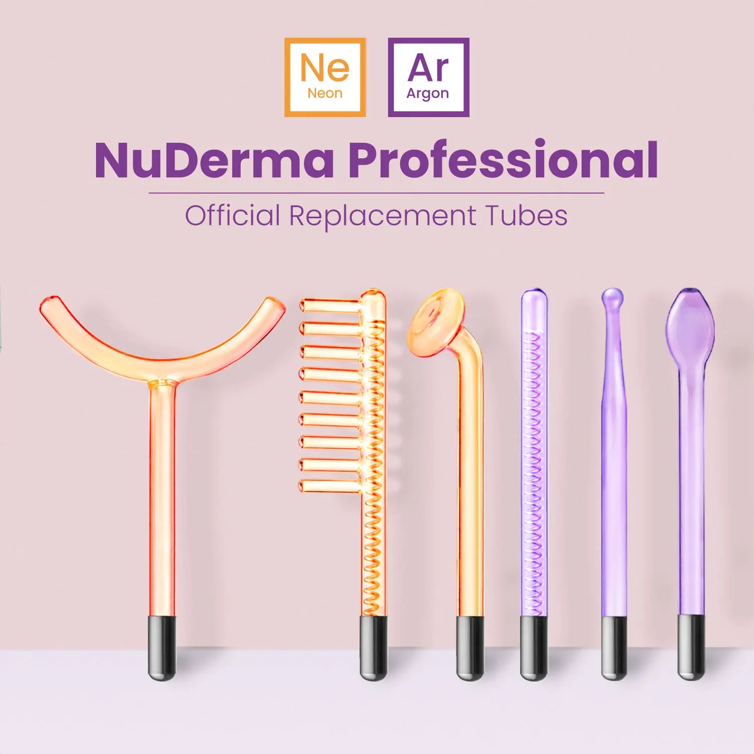 Official NuDerma Professional Glass Attachments Replacement Wands for High Frequency Machine by Pure Daily Care Official NuDerma Professional Glass Attachments Replacement Wands for High Frequency Machine by Pure Daily Care