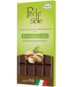 PERLE DI SOLE PISTACHIO FLAVORED DARK CHOCOLATE BAR (3.5 oz | 100 g)