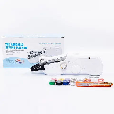 Wireless Handheld Fabric Sewing Tool with Full Accessory Set, Light Compact Simple Operation Sewing Device for Starters & Daily Fast Mending