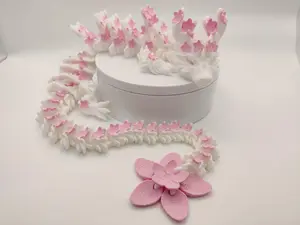3D Printed Cherry Blossom Spring Flower Dragon – Articulating Flexi Fidget Toy cherry blossom dragon