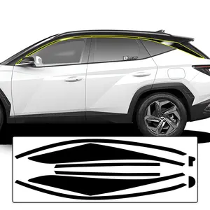 Hyundai Tucson 2022-2026 Window Trim Blackout Chrome Delete Kit – Precut Gloss Black Vinyl Overlays
