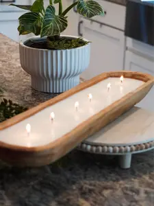 Long Dough Bowl Candle Decorative Soy Candle