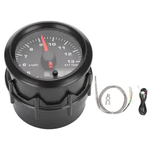 Egt Gauge 2in Pyrometer Gauge Kit 52mm Exhaust Gas Temperature Gauge Car Meter 7 Colors LED Exhaust Gas Gauge Kit Universal Egt Sensor Gauge with Sensor