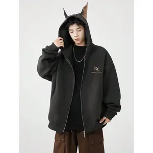 Doberman Hoodie With Plush Lining – Men's American Vintage Dog Ear Design For Fall/Winter