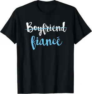 100% Cotton Couple Engagement Just Engaged T-Shirt Boyfriend Fiance T-Shirt
