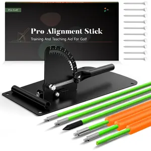 Golf Alignment Sticks Holder, Golf  Aid with Alignment Sticks & Protective , Swing Trainer Practice Teaching Aid Driving Range for Aiming, Putting, Swing