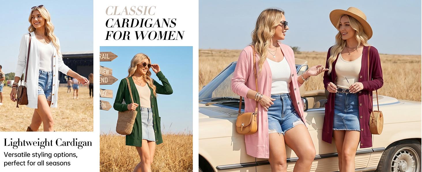GRECERELLE Womens Lightweight Long Sleeve Cardigan with Pockets | Button Front V Neck Cardigans, Soft Business Casual Trendy Layering Sweater GRECERELLE Womens Lightweight Long Sleeve Cardigan with Pockets | Button Front V Neck Cardigans, Soft Business Casual Trendy Layering Sweater