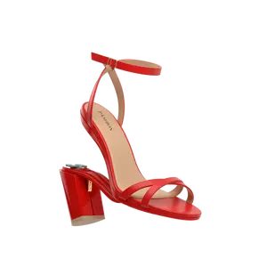 The Brynn - Cherry Red Leather 4" Block