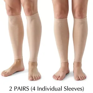 Calf Compression Sleeves 20-30mmHg Medical Grade, Leg Support for Shin Splint Relief & Varicose Veins, Unisex Recovery Socks for Running, Cycling & Standing, 2 Pairs