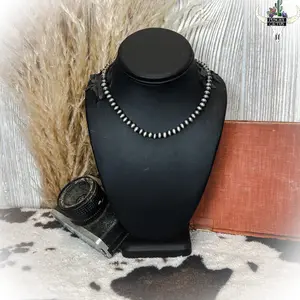 Hustler - Navajo Style Pearl Choker Necklace - 6mm - 16"