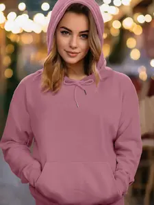 Women's Casual Fitted Hooded Sweatshirt Pullover Tops with Pockets, Long Sleeve Plain Design, Available in 7 Colors, Perfect for Spring & Fall Seasons, Womenswear