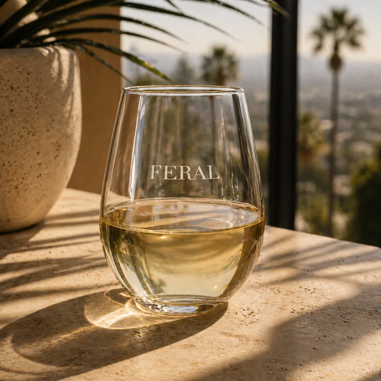 FERAL Custom Engraved Wine Glass - Etched Drinkware for Mood-Enhanced Kitchen Use, Engraved Glasses, Custom Engraved Glasses