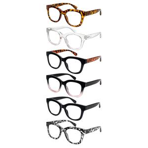 6pcs Set Of Stylish And Elegant Printed Anti-Blue Light Reading Glasses Suitable For Both Men And Women Round Frames Durable Lenses Easy To Fold And Carry Fashionable And Versatile Perfect For Everyday Wear
