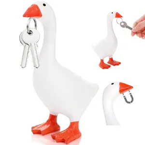 Magnetic Goose Key Holder, Key Hook, Cute Decorative Home Decor Statue, Office Desk Tool Organizer, Bedroom Decoration, Housewarming Gift Idea