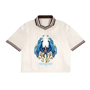 Contrast Stripes Polo Collar T-Shirt