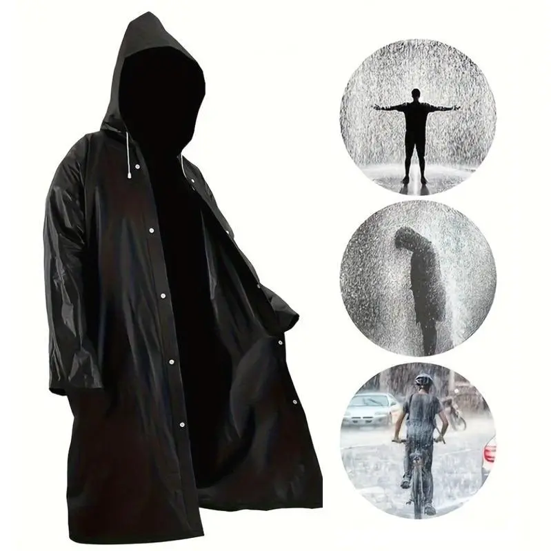 1/2 Pcs Adult High Quality Long Raincoat with Hat Suitable for Outdoor Activities Hiking Fishing and Rock Climbing Cycling | Minimalistic Style | Functional Drawstrings Highquality Rain Gear with Adjustable Hood Unisex Adult Windproof Rain Jacket