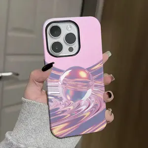 spherical, iridescent, swirl Soft And Hard Two-In-One Film Printed Full Pattern Case For IPhone 16 15 14 13 1211 Pro Max Plus Phone Case
