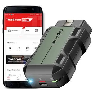TOPDON TopScan Pro obd2 Scanner Bluetooth Connect Full System Diagnostics for iOS and Android for All Code Readers with Reset 13+ Reset Service Key Programmer Portable Topscan Lite Upgrade Car Vehicle Autos Outdoorfun