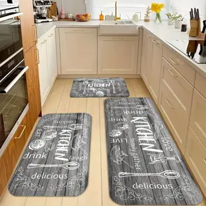 1/2/3pcs Vintage European-Style Kitchen Floor Mats, Perfect for Home Decor in Rural Style. Ideal for Use in The Kitchen, Living Room, Bedroom, Or Laundry Room As an Entrance Mat. Great As Gifts for Family And Friends, Suitable for Holidays