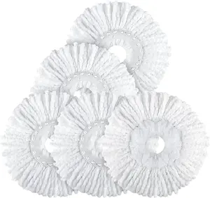5 Pack Spin Mop Replacement Heads – Microfiber Refills Compatible with Hurricane 360° Mop Systems