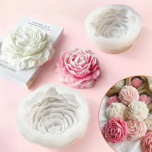 3D Realistic Peony Flower Silicone Mold, Multi-use DIY Craft Mould for Resin Soap Candle Making, Wedding & Mother's Day Handicraft Decor Supply non-stick kitchen Versatile Cake