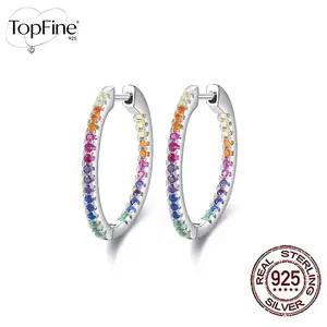 925 Sterling Silvery 2.74g/0.0970z Hypoallergenic Trendy 1Pair Micro Paved Full Shiny Colorful Round Zirconia Decor Small Circle Huggie Hoop Earrings Bohemia Ethnic Style Daily Wear Accessories Delicate Holiday Vocation Gift for Women Girl Wife