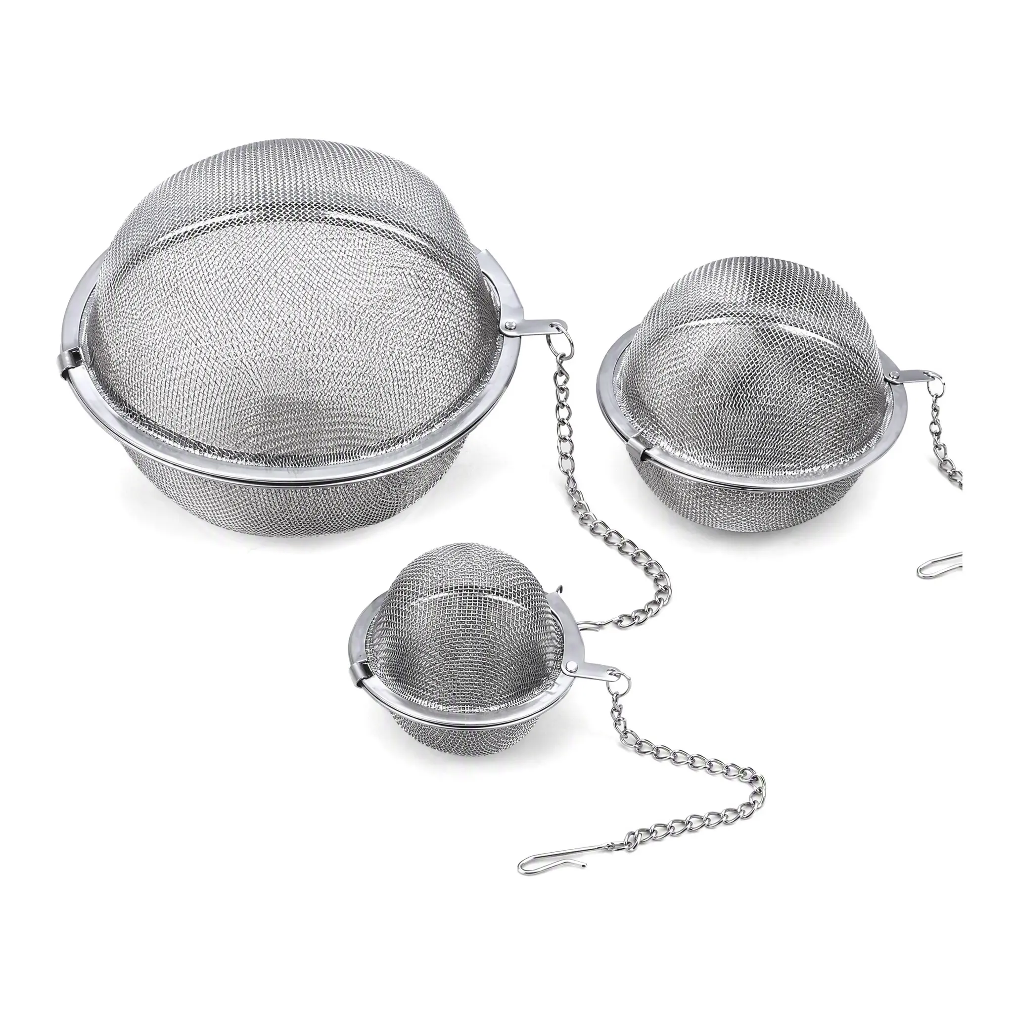 Stainless Steel Mesh Spice Infuser Ball with Extended Chain, Fine Mesh Strainer for Tea & Seasoning, Reusable Herb Steeper for Soup Broth & Home Kitchen Use