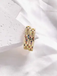 Vintage Colorful Gemstone Earrings Large Circle Copper Alloy, Unique Hoop Style, Party Style Jewelry, Trendy Jewelry, All Seasons Wear, Charming Women's Accessories