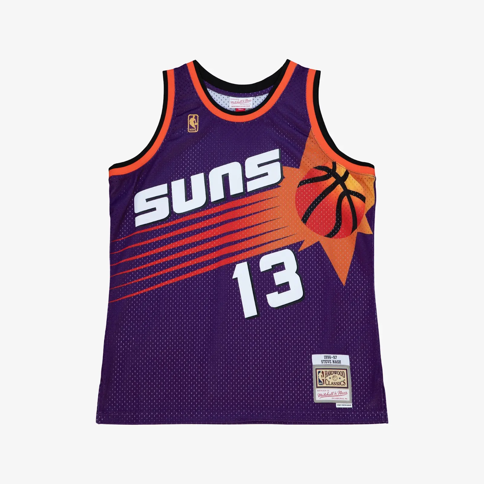 Steve Nash Phoenix Suns 1996-97 Purple Swingman Player Jersey - Mitchell & Ness NBA Throwback, 90s Retro Basketball Jersey