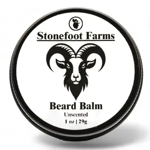 Stonefoot Farms Unscented Beard Balm - 1 oz - Beard Butter with Argan Oil, Beard Care & Beard Wax, Beard Cream Softener, Beard Butter for Men, Beard Moisturizer for Men, Nourishing Beard Grooming Balm