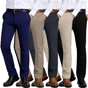 2-Pack Mens Flex Stretch Slim Fit Dress Pants (Sizes, 30-40)