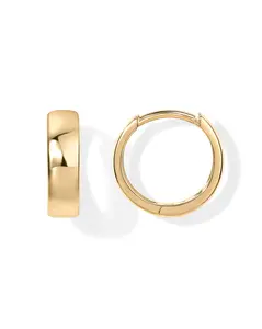 PAVOI 14K Gold Plated Sterling Silver Post Huggie Earrings - Small Hoop Earrings for Women