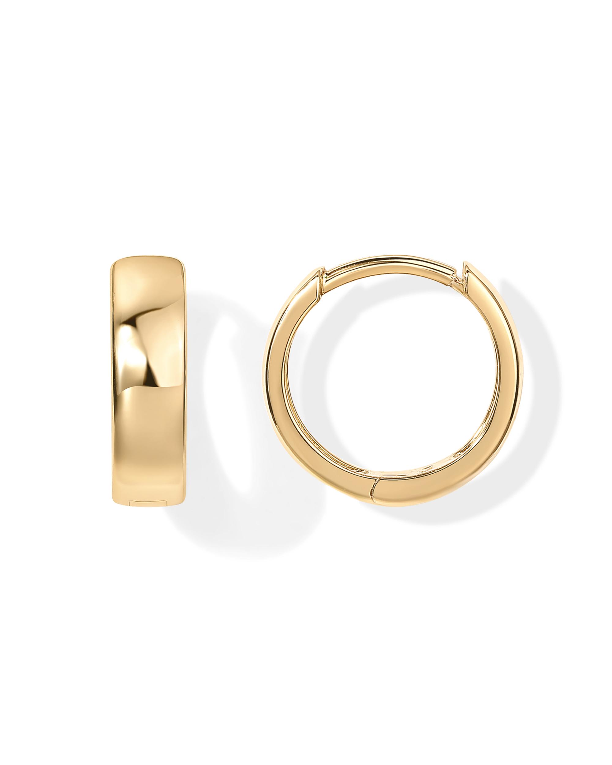 PAVOI 14K Gold Plated Sterling Silver Post Huggie Earrings - Small Hoop Earrings for Women