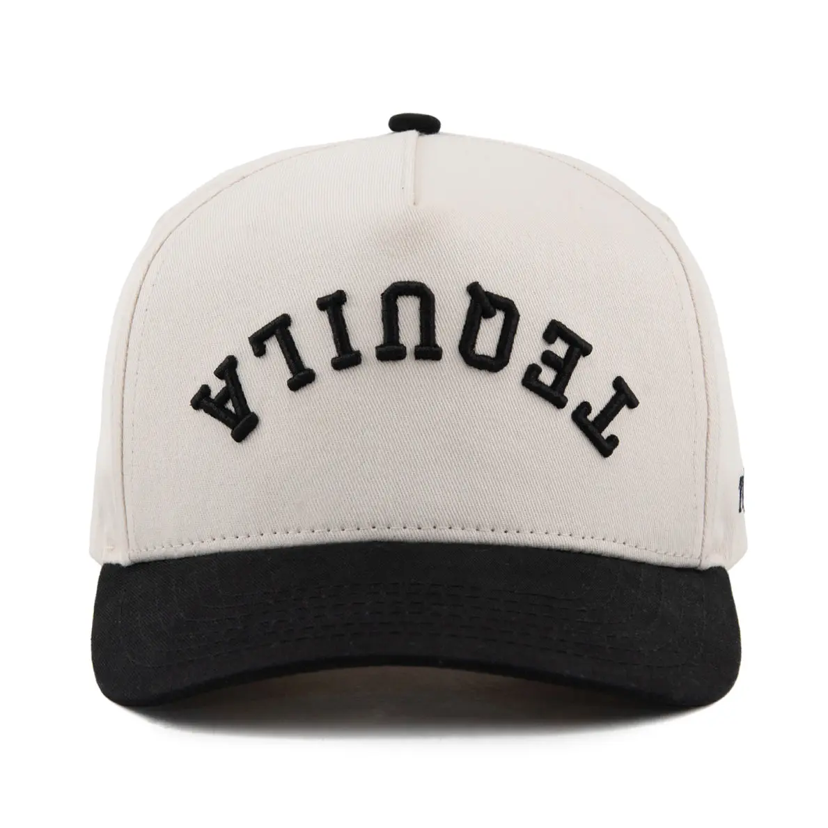 Tequila Upside Down A-Frame Snapback Hat (Off-White / Black)