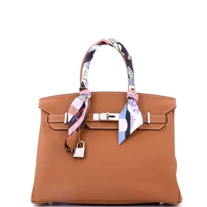 Pre-owned HERMÈS Leather Tote Bags REBAG Hermes Birkin Handbag Gold Togo with Palladium Hardware 30 by Rebag