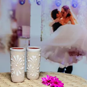 Memorable Wedding Favors: Arena Textured Ceramic Shot Glasses