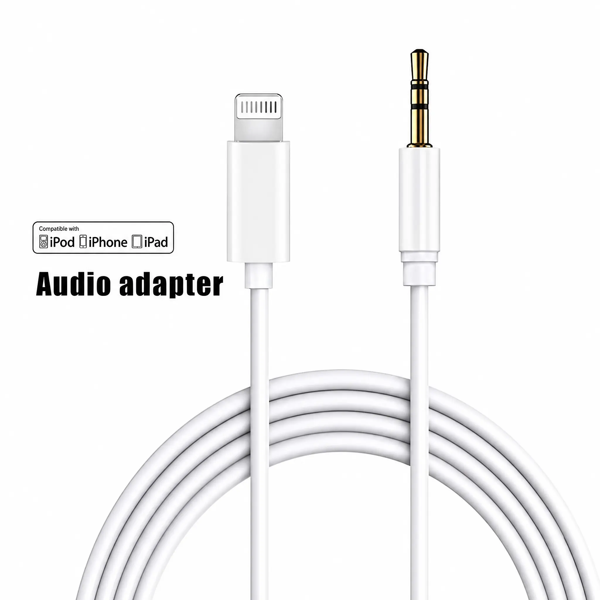 Lightning to 3.5mm AUX Audio Cable - Plug-and-Play Lossless Sound Cord for iPhone 14,13,12,11 Pro,X,8 - Compatible with Car Audio,Headphones,Speakers