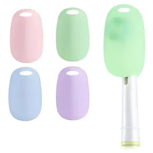 Silicone Toothbrush Case, 4 Counts/set Travel Toothbrush Storage Box, Easy-to-carry Dustproof Toothbrush Holder, Bathroom Supplies