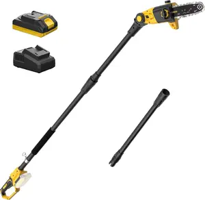 Pole , 8-Inch Pole  for Tree Trimming Cordless 15-FT Max Reach, Auto Oiling, Tool-Less Electric Pole , Tree Trimmer with  & Fast Charger