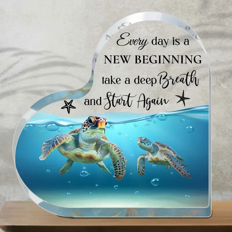 Acrylic Desktop Turtle Design, Perfect Birthday Gift for Bedroom Kitchen Living Room Home Office Decor, Novelty Decor, Unique Acrylic Artwork, Acrylic Plaque Decor, Home Decor Gifts
